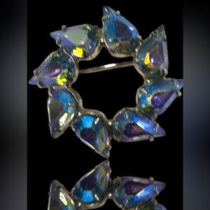 Vintage Stunning Pair of AB Rhinestone Brooches